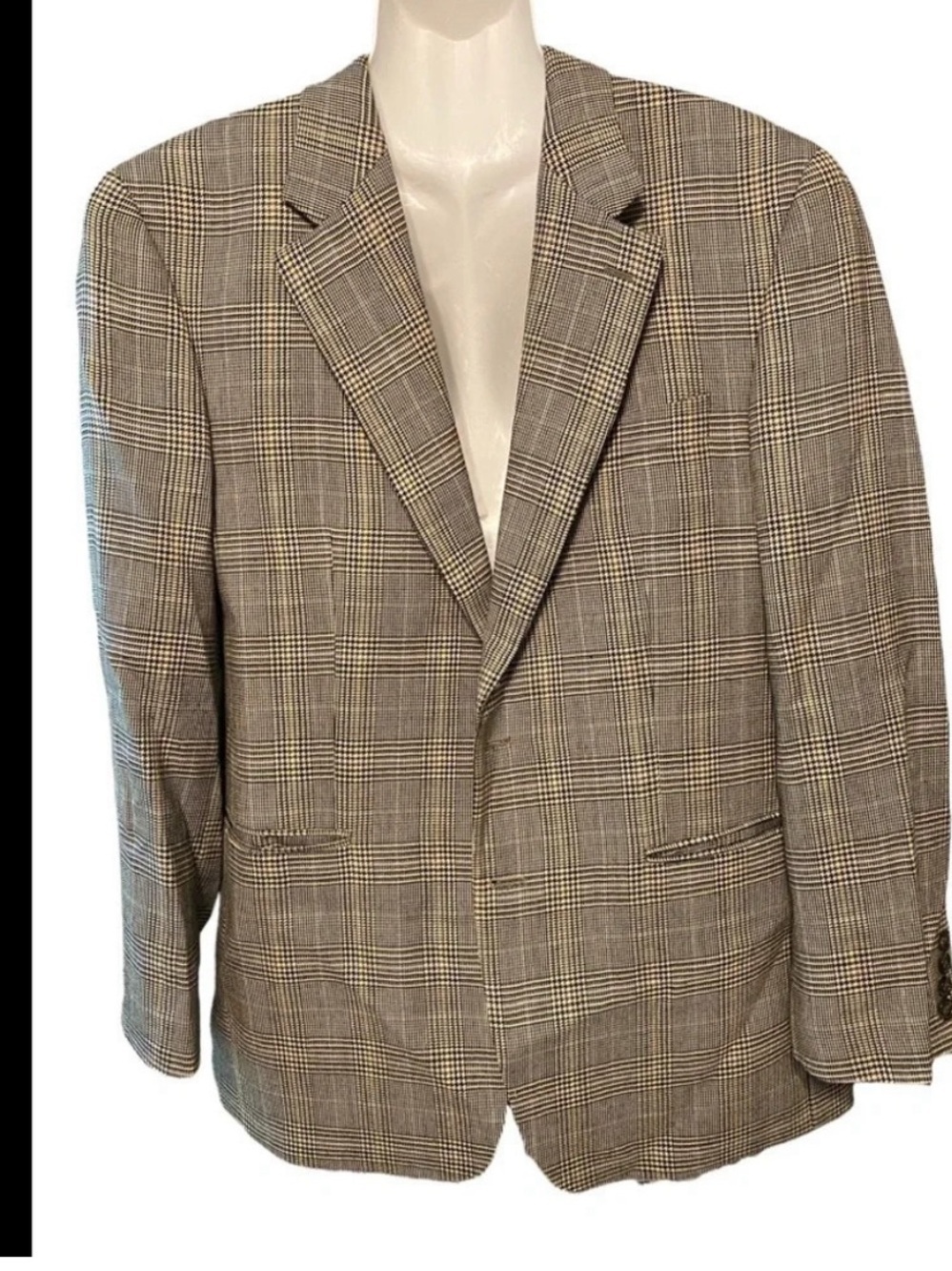 Lauren Ralph Lauren Sport Coat 100% Wool Plaid Houndstooth Sz 40R